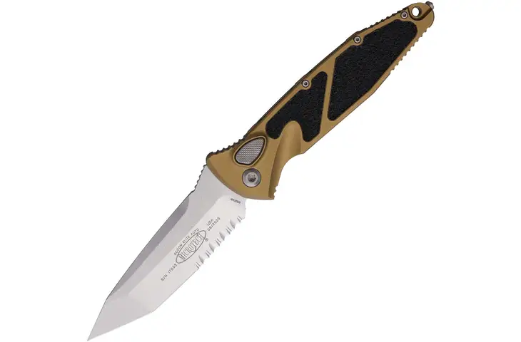 Microtech Socom Elite T/E-Auto Stonewash Partial Serrated 4.05in Automatic Folding Knife 161A-11TA w/ Free S&H